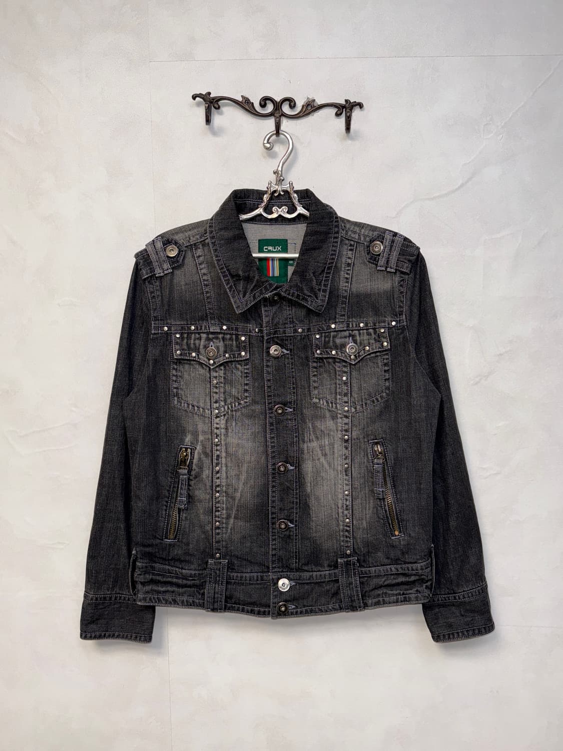 Washing black denim western stud jacket  상품이미지1
