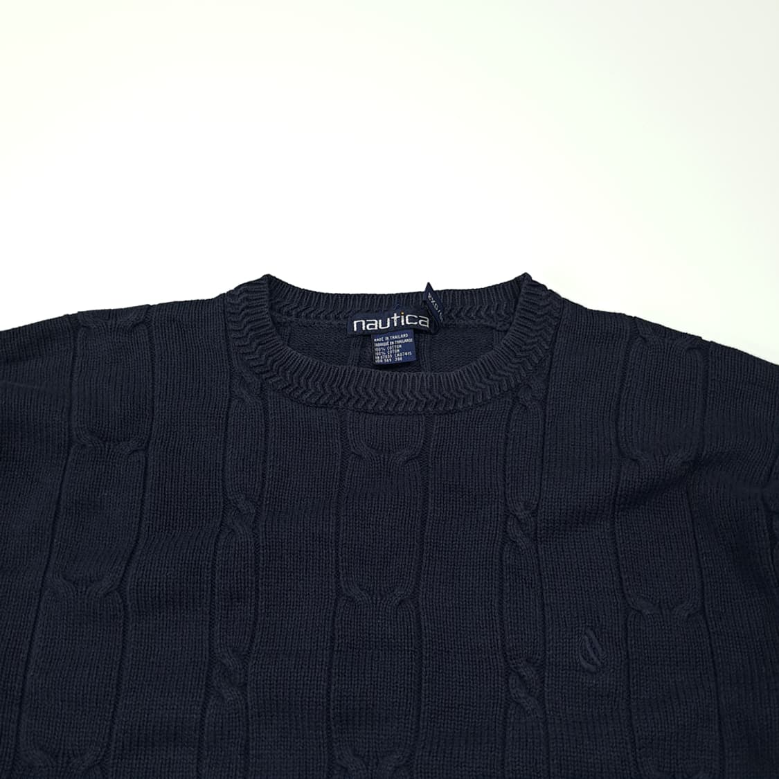 CL139 노티카 코튼 90s 케이블니트 네이비 스웨터 상품이미지2
