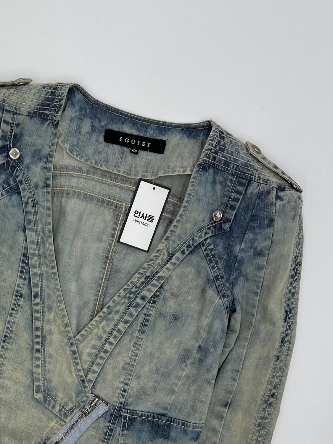 에고이스트 크롭 데님 자켓 상품이미지2