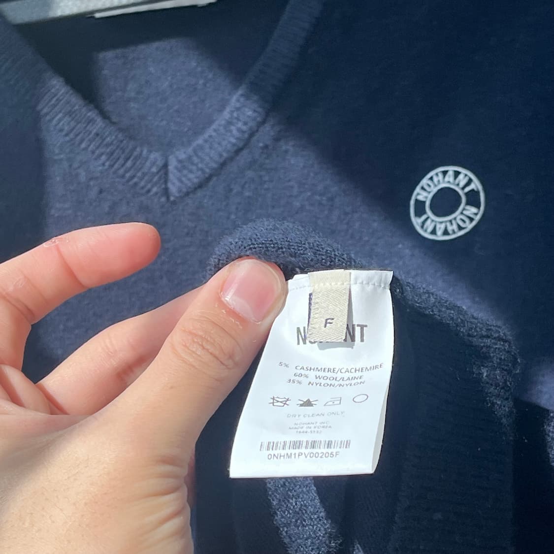 NOHANT 노앙 캐시미어 브이넥 니트 네이비 F 공용 상품이미지4
