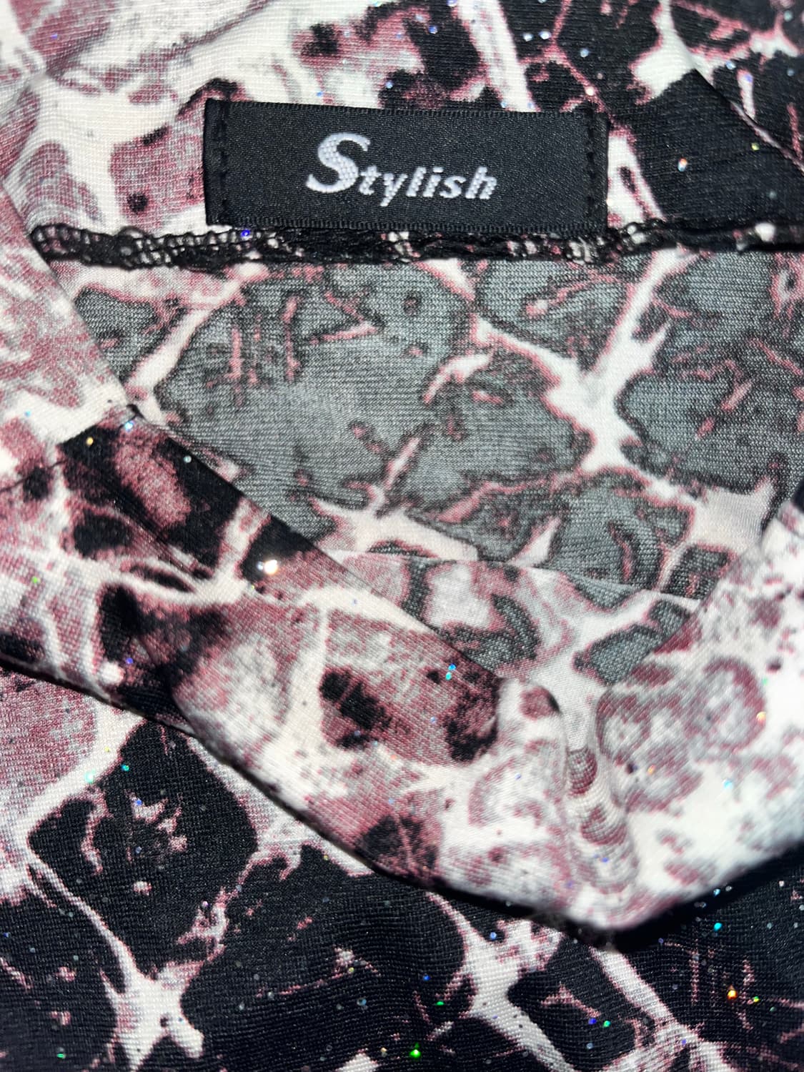 뱀피 패턴 긴팔 블라우스 갸루 긱시크 호피 VTG y2k 공겜여주고스펑크 상품이미지3