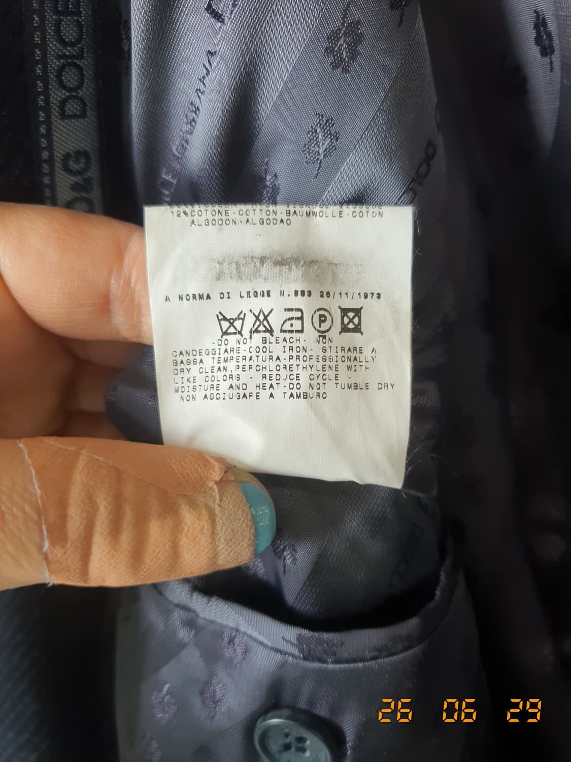 돌체앤가바나 정품 코트 40 네이비 상품이미지8