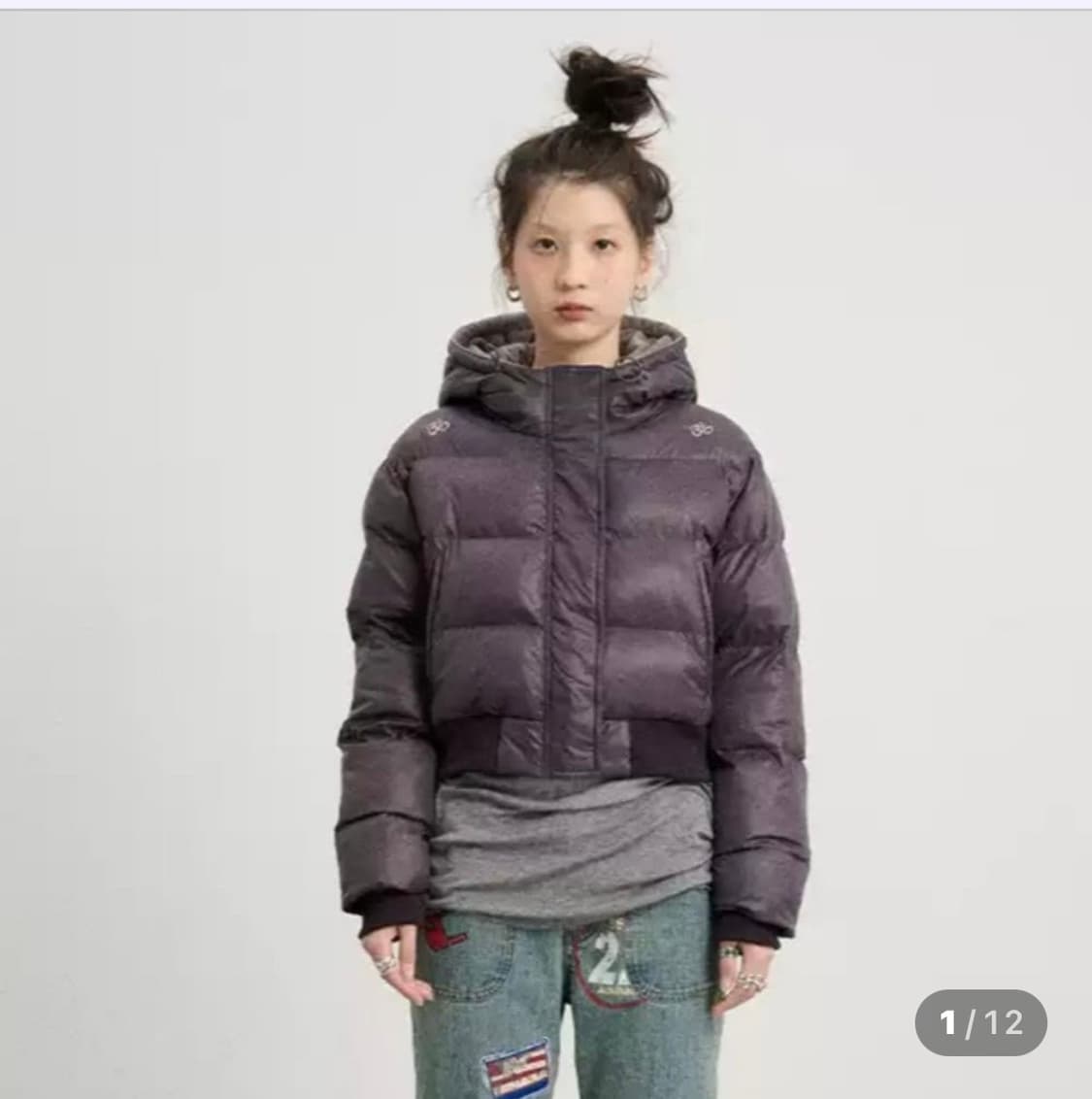 아치하라 숏패딩 퍼플 m 상품이미지1