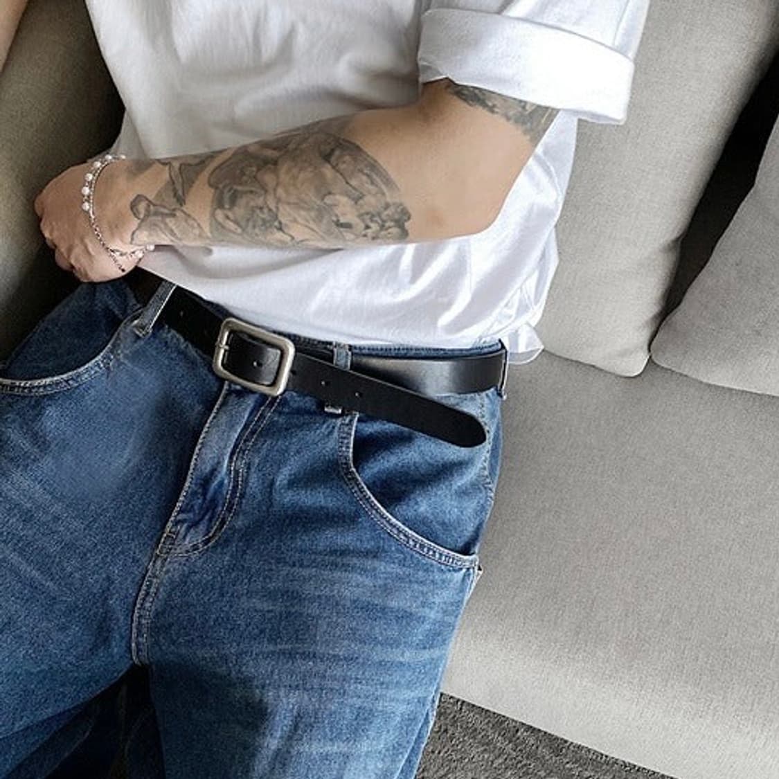 스퀘어 올드머니 이태리가죽 벨트 상품이미지1