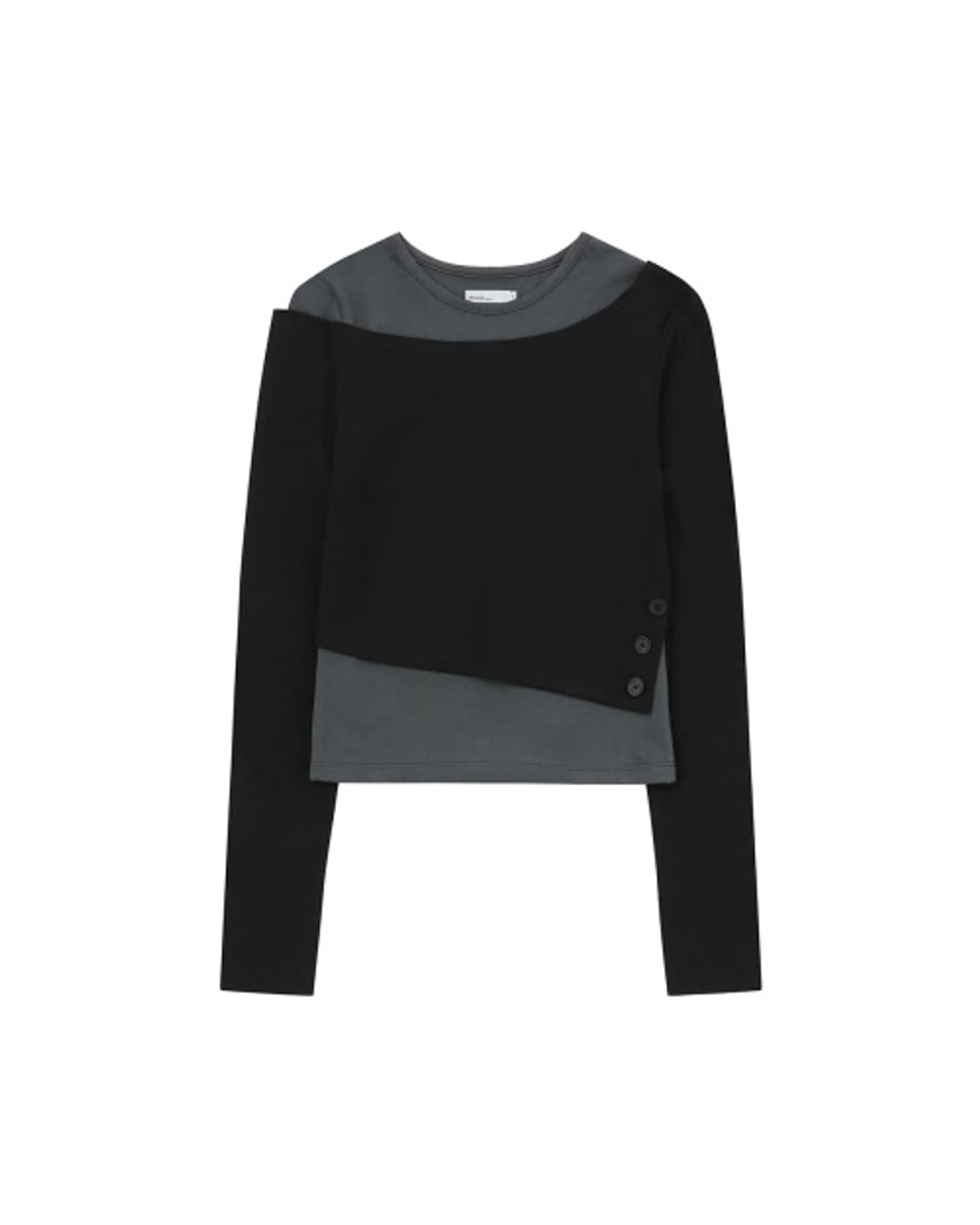 미세키 서울 레이어드 슬릿 롱슬리브 블랙 상품이미지2