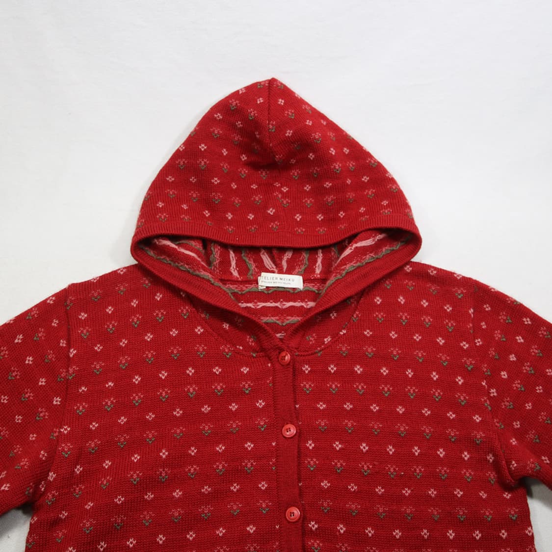 ATELIER MEIKU 울 패턴 후드 니트 자켓 (여성용 11) 상품이미지4