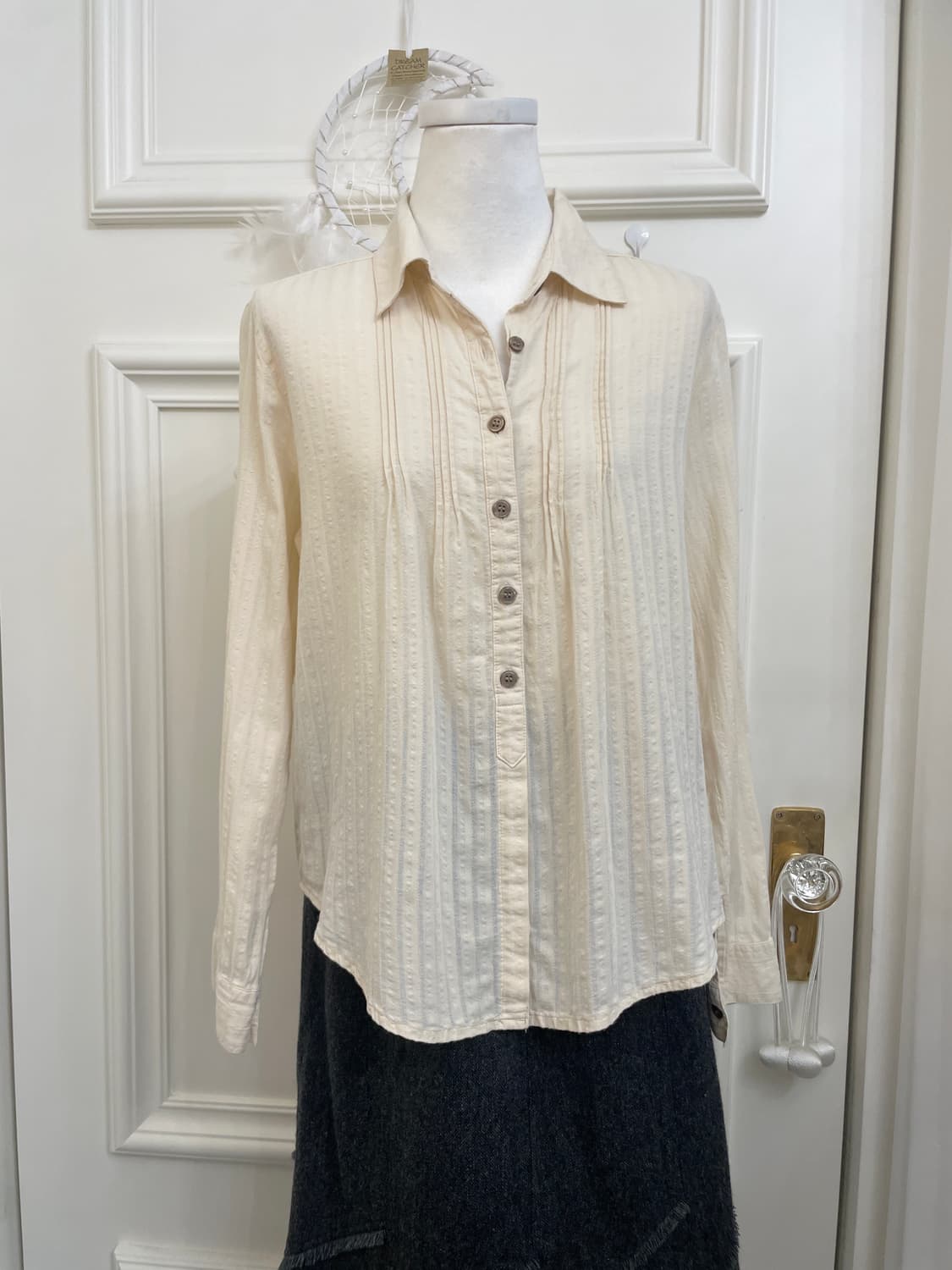 butter cream autumn loose shirt(size-11) 상품이미지1