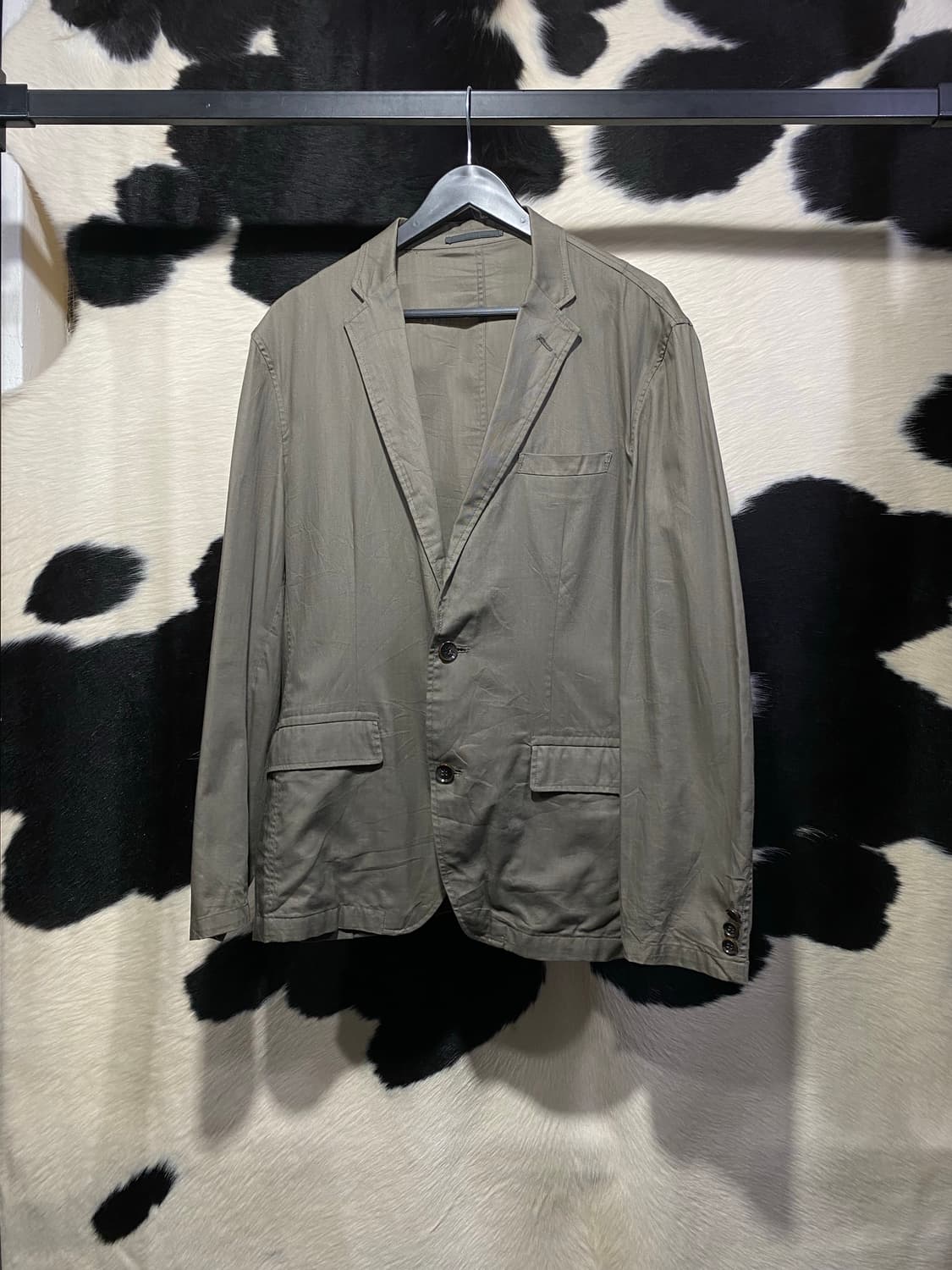 Comme ca ism 숄더다트 디테일 카키 블레이저 상품이미지2