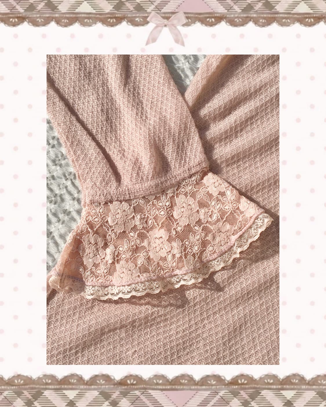 로사체리 레이스 핑크 롱슬리브 상품이미지4