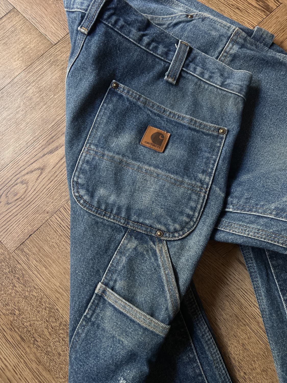 [34]칼하트 USA 빈티지 페이딩 더블니 워크 데님 팬츠 상품이미지9
