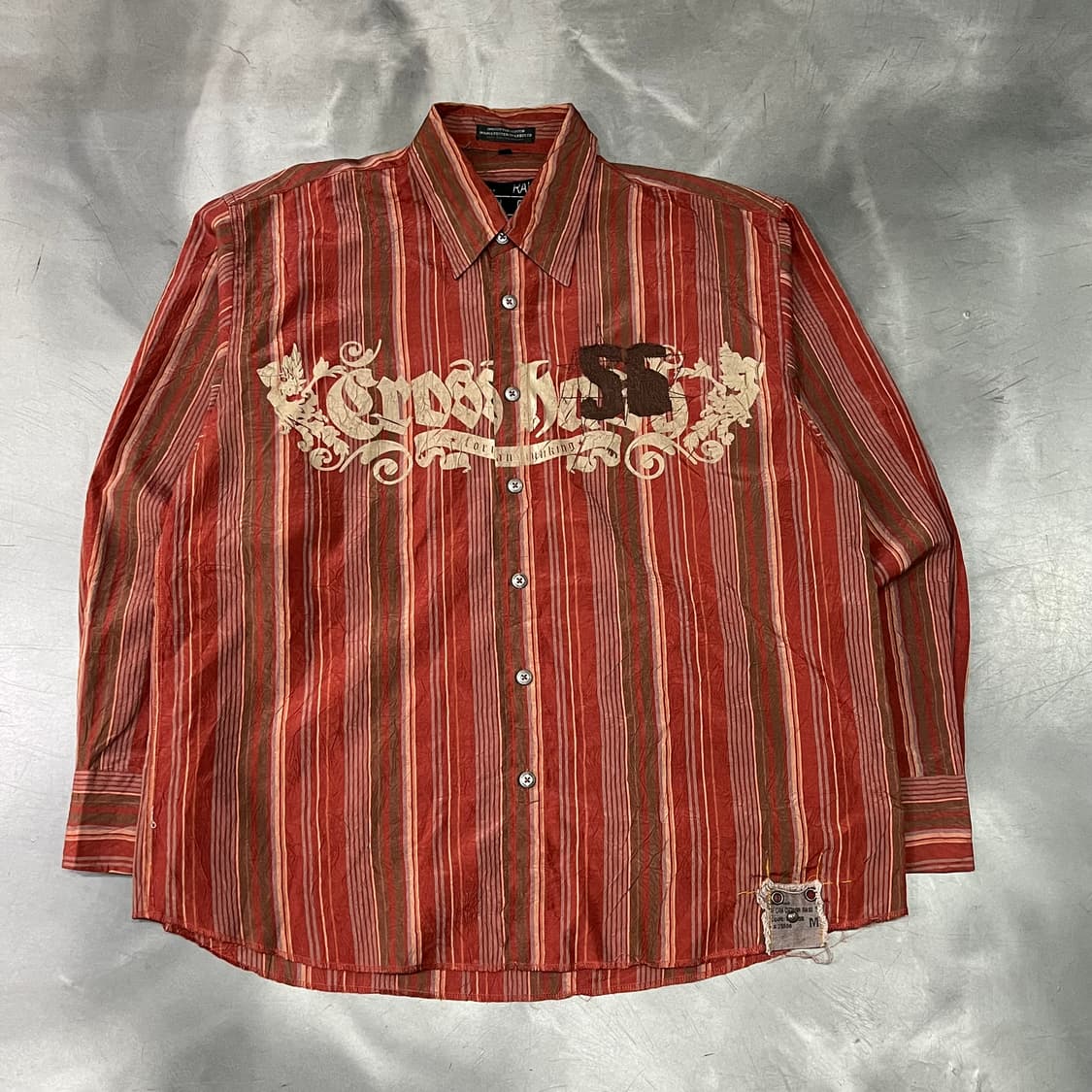  빈티지 패치 프린트 스트라이프 셔츠 y14996 상품이미지1