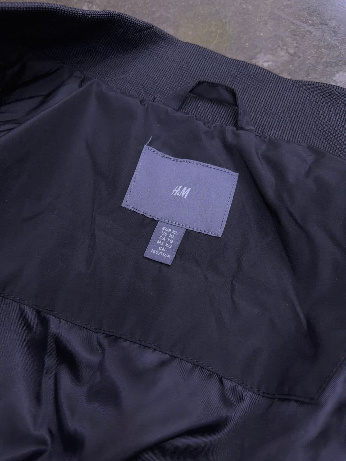 H&M 레귤러 블랙 봄버 바람막이 점퍼 자켓 XL 상품이미지6