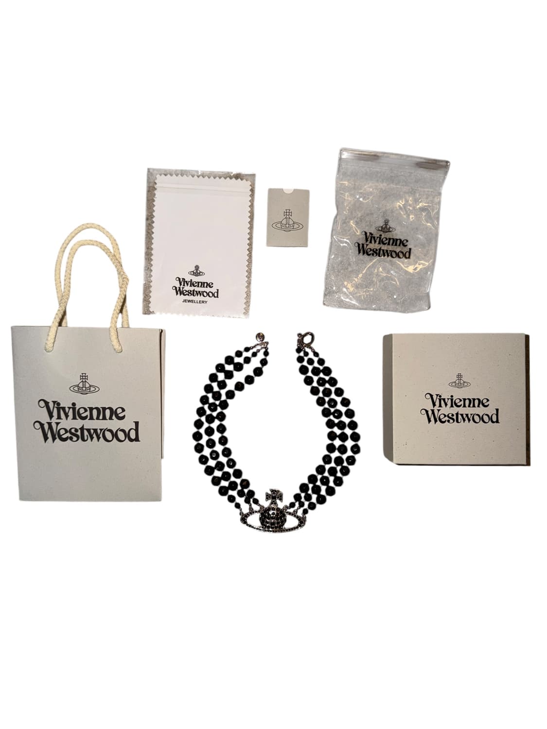 VIVIENNEWESTWOOD BLACK THREE ROW CHOKER 상품이미지3