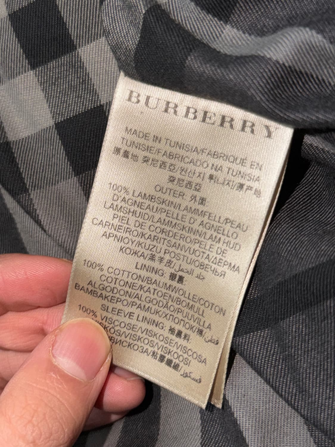 버버리 체크패턴 램스킨 자켓 상품이미지9