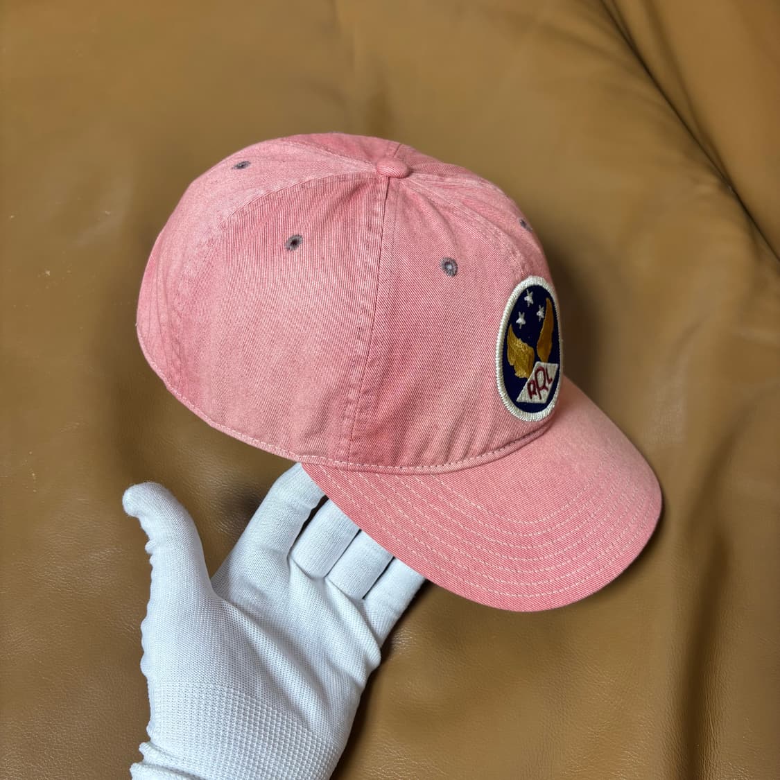 RRL 더블알엘 랄프로렌 폴로 윙로고 6패널 볼캡 모자 워시드 레드 상품이미지3