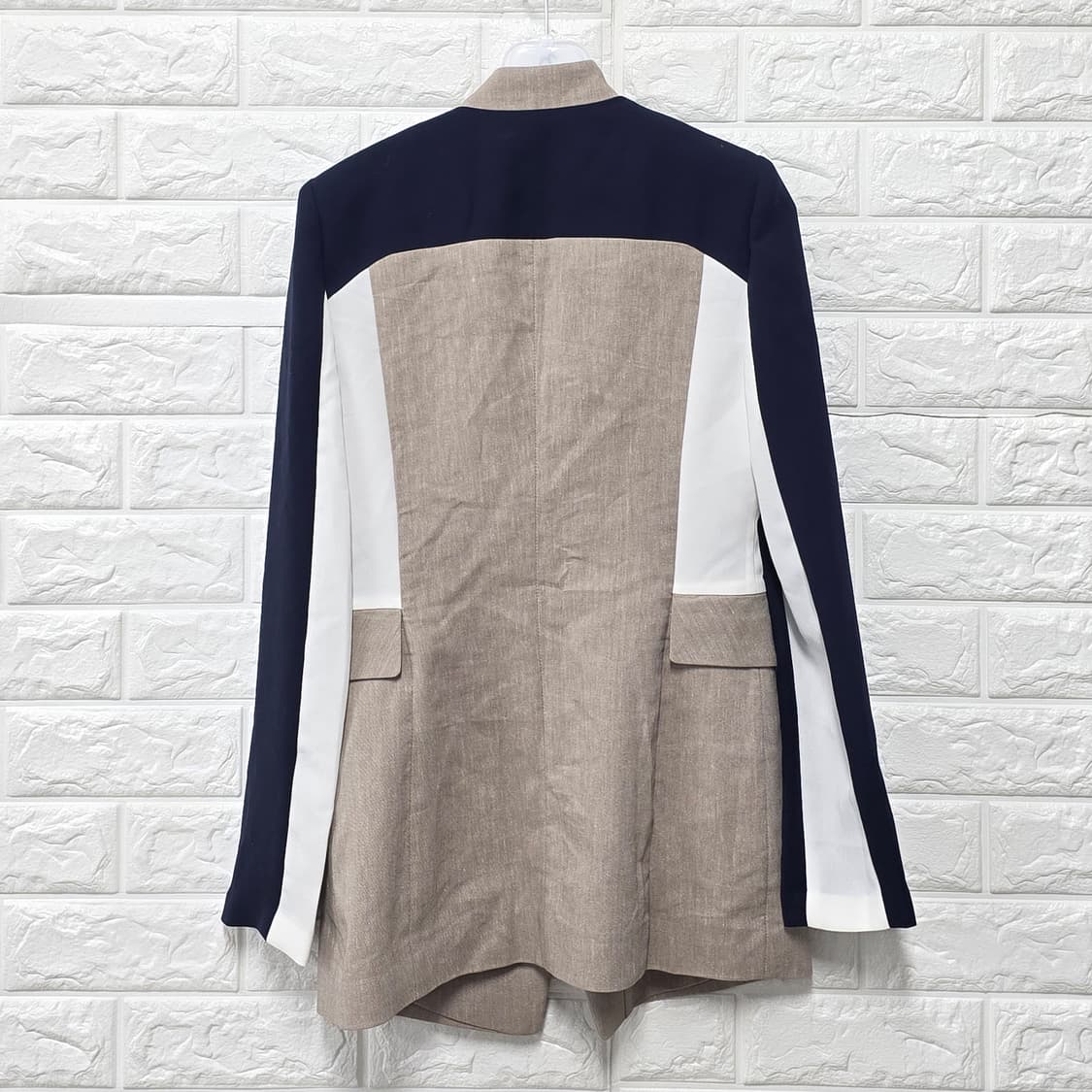 택포) 꼼빠니아 배색 코트 S 새상품 상품이미지4