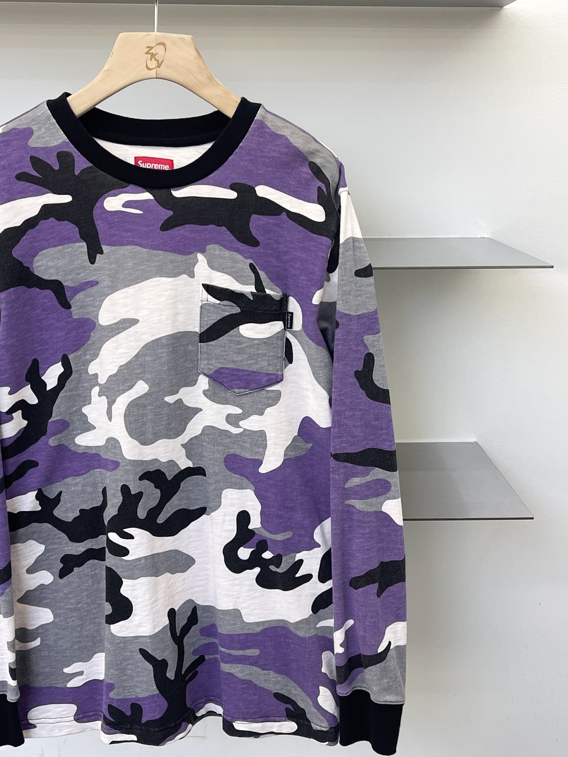 슈프림 16fw퍼플 카모 롱슬리브 티셔츠 상품이미지3