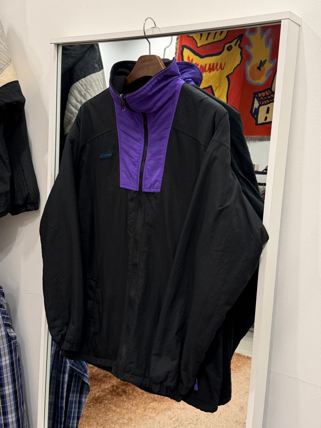 90s Columbia 컬럼비아 나일론 플리스 집업 자켓 상품이미지1