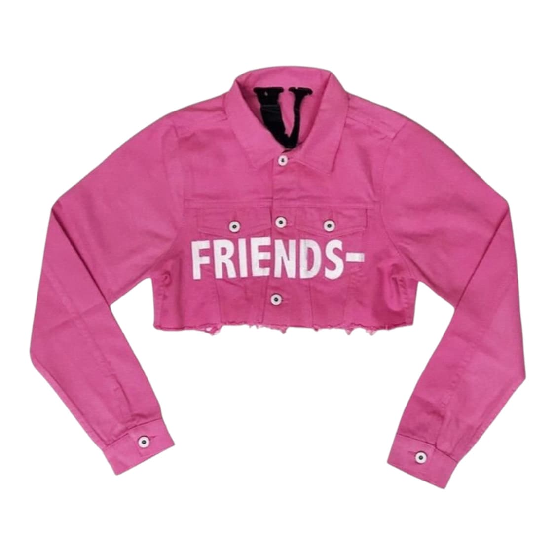 브이론 프렌즈 데님자켓 크롭컷 핑크 미판 공홈발 상품이미지2