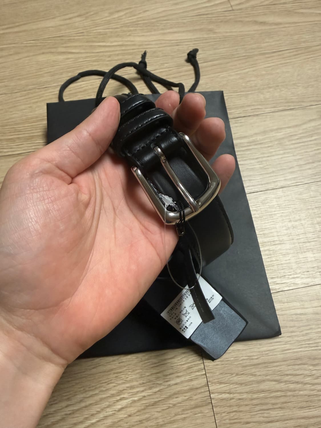 클럽모나코 남성 블랙 벨트 / 32 / 새상품 / 소가죽 / 이탈리아 제 상품이미지1