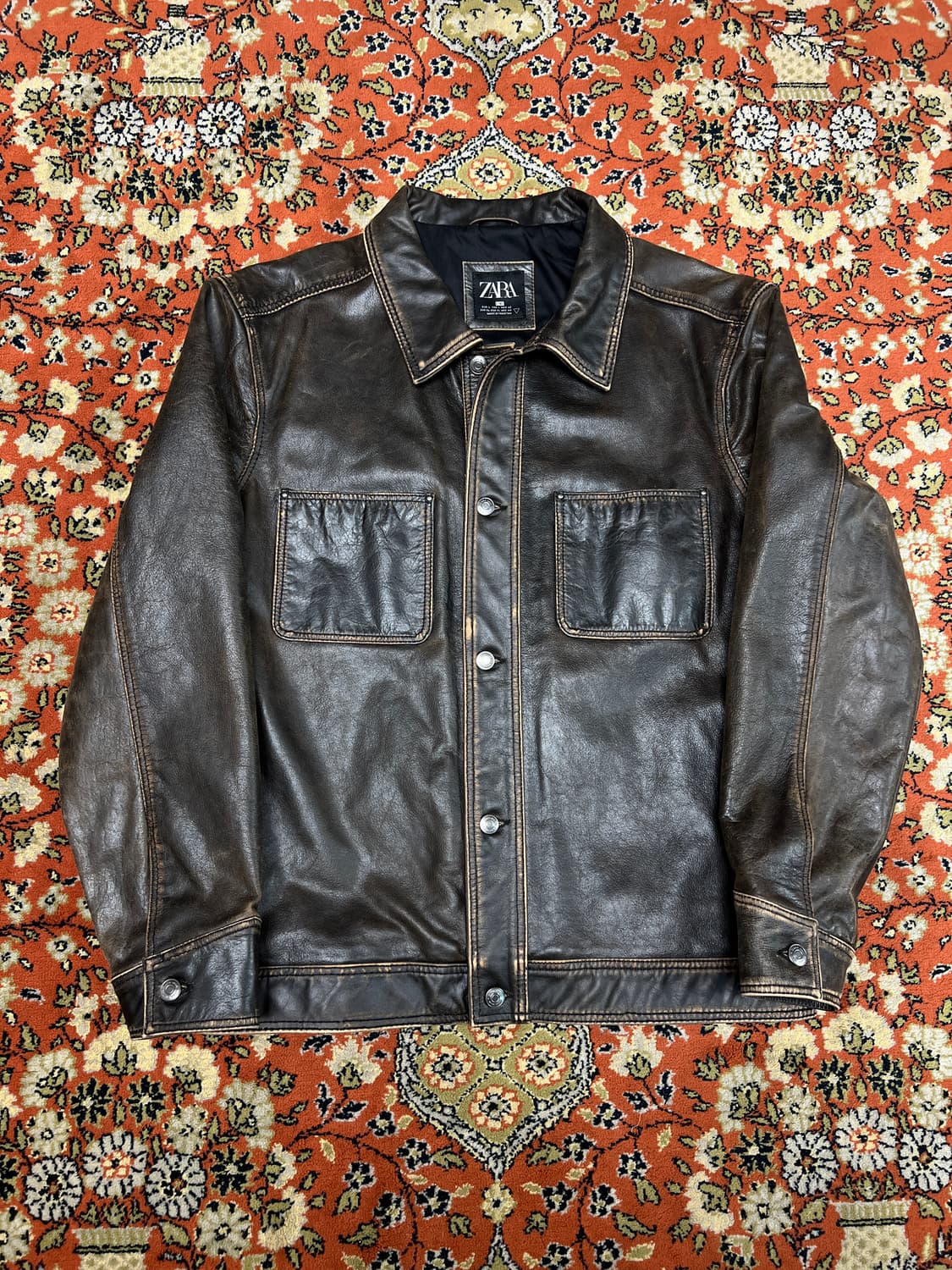 [L-XL] ZARA 버팔로 리얼레더 가죽자켓 상품이미지2