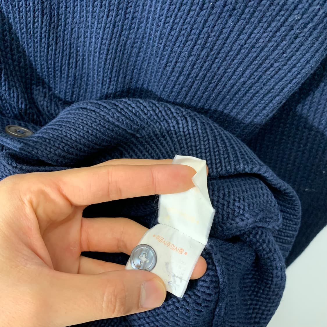 폴로 숄카라 네이비 코튼 가디건 상품이미지5