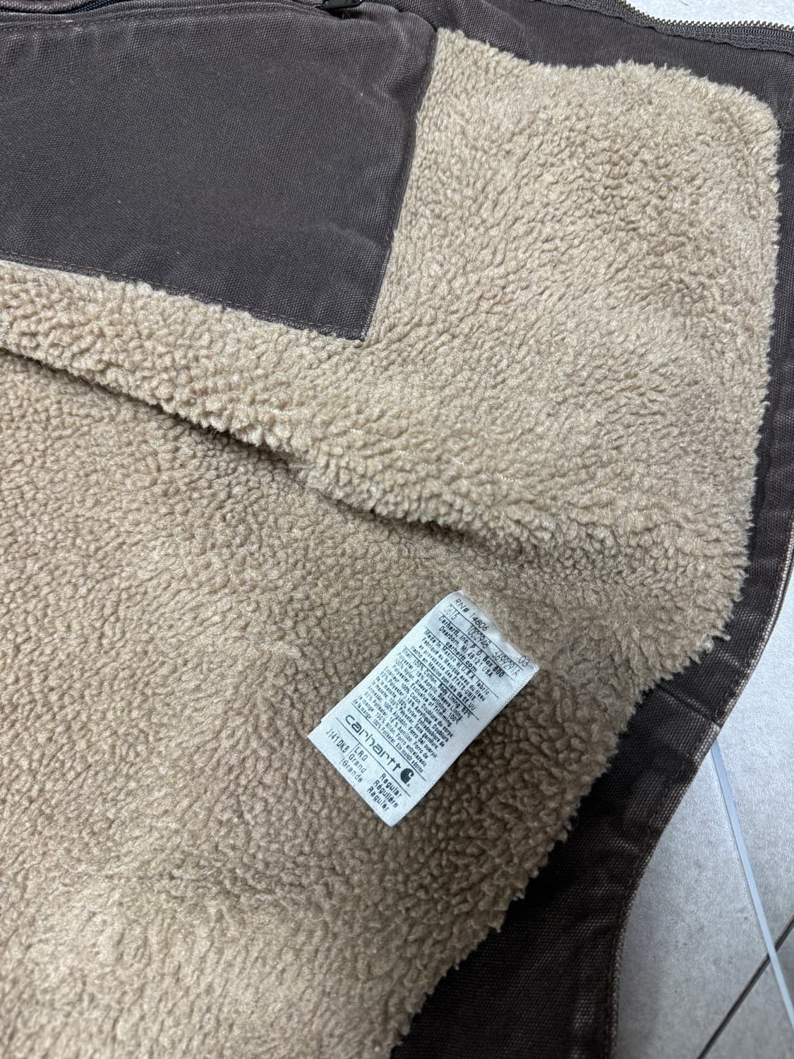 OG 칼하트 j141 라지 디트로이트 시에라자켓 다크브라운 상품이미지7