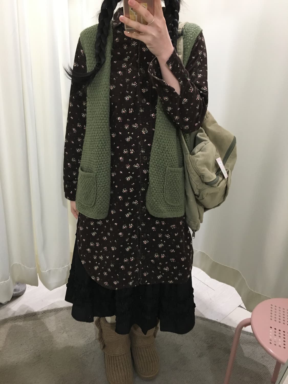 그리너리 버튼 니트 베스트 상품이미지6