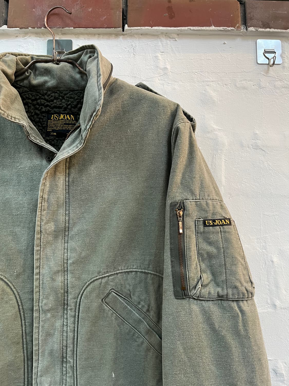 US-JOAN 올리브 그린 밀리터리 봄버 자켓 M 상품이미지3
