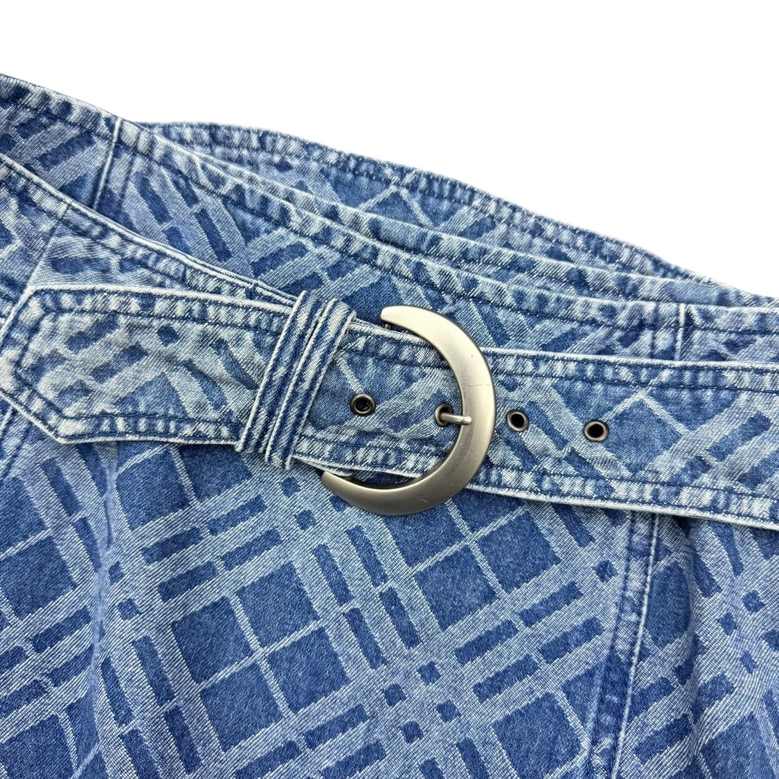 버버리 블루라벨 벨티드 데님 체크 미디스커트 상품이미지6