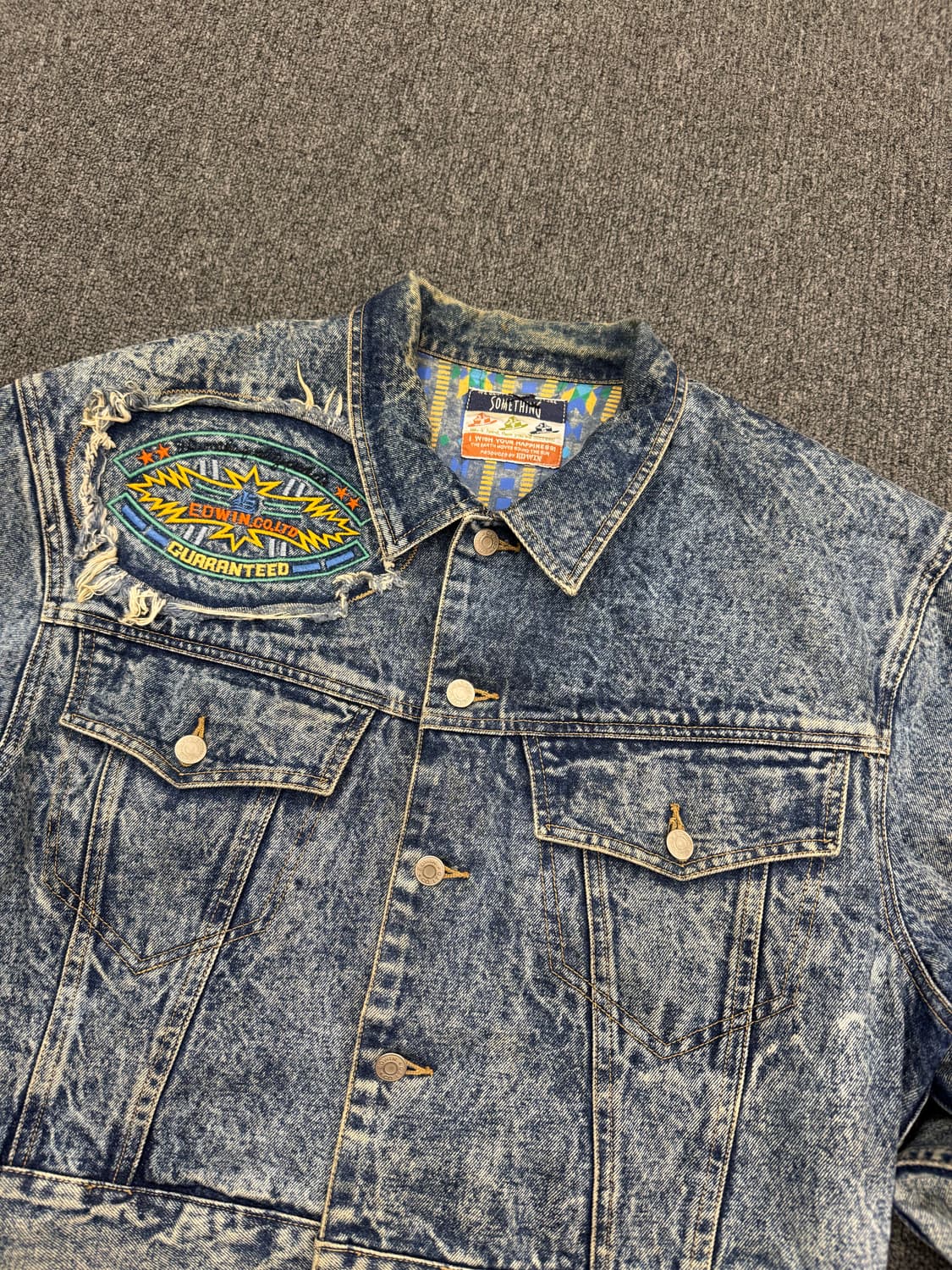 M)에드윈 Something 빈티지 자수 여성 데님자켓 상품이미지2