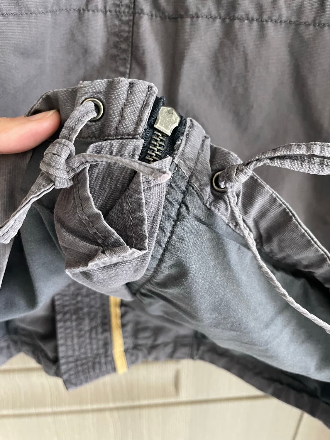 Guess 그레이 y2k 하구미 그런지 갸루 후드 야상 상품이미지8