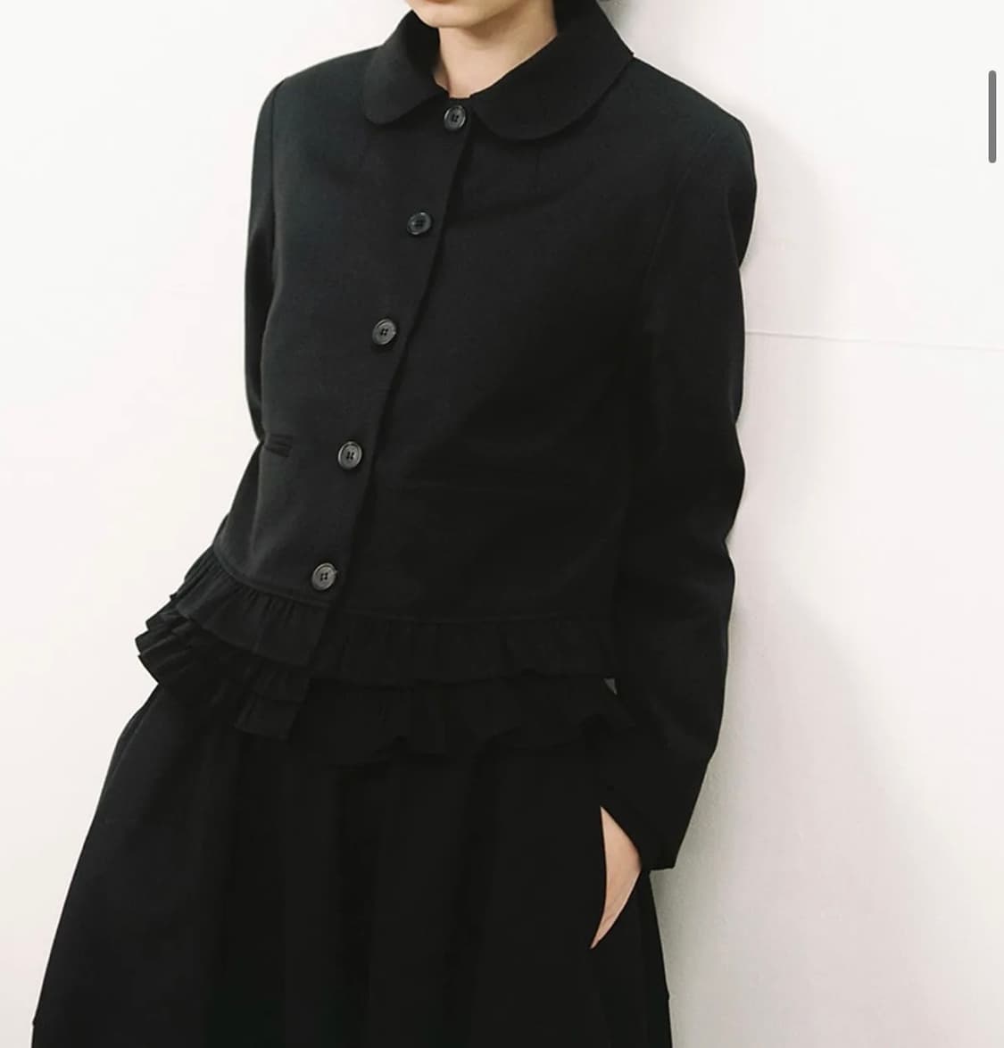 오헤시오 라운드 프릴 자켓, 블랙 상품이미지2