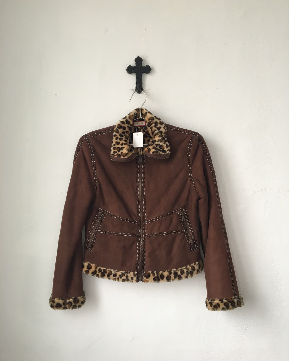 Max&co leopard pattern fake fur layered  상품이미지2