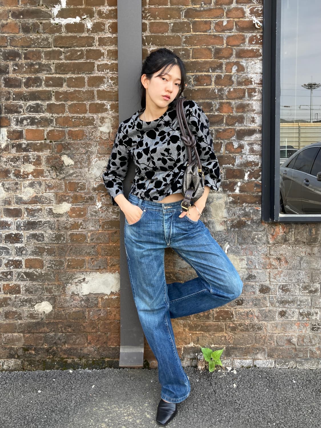 Levi’s 화이트 가죽탭 중청 데님 팬츠 상품이미지4