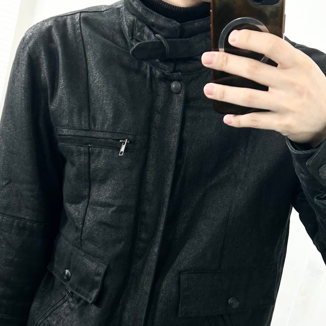 아르마니 익스체인지 퍼 바이커 점퍼 자켓 상품이미지4