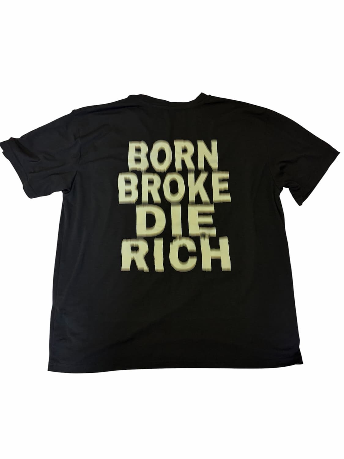 블랙 반팔티 BORN BROKE DIE RICH 프린팅 상품이미지1