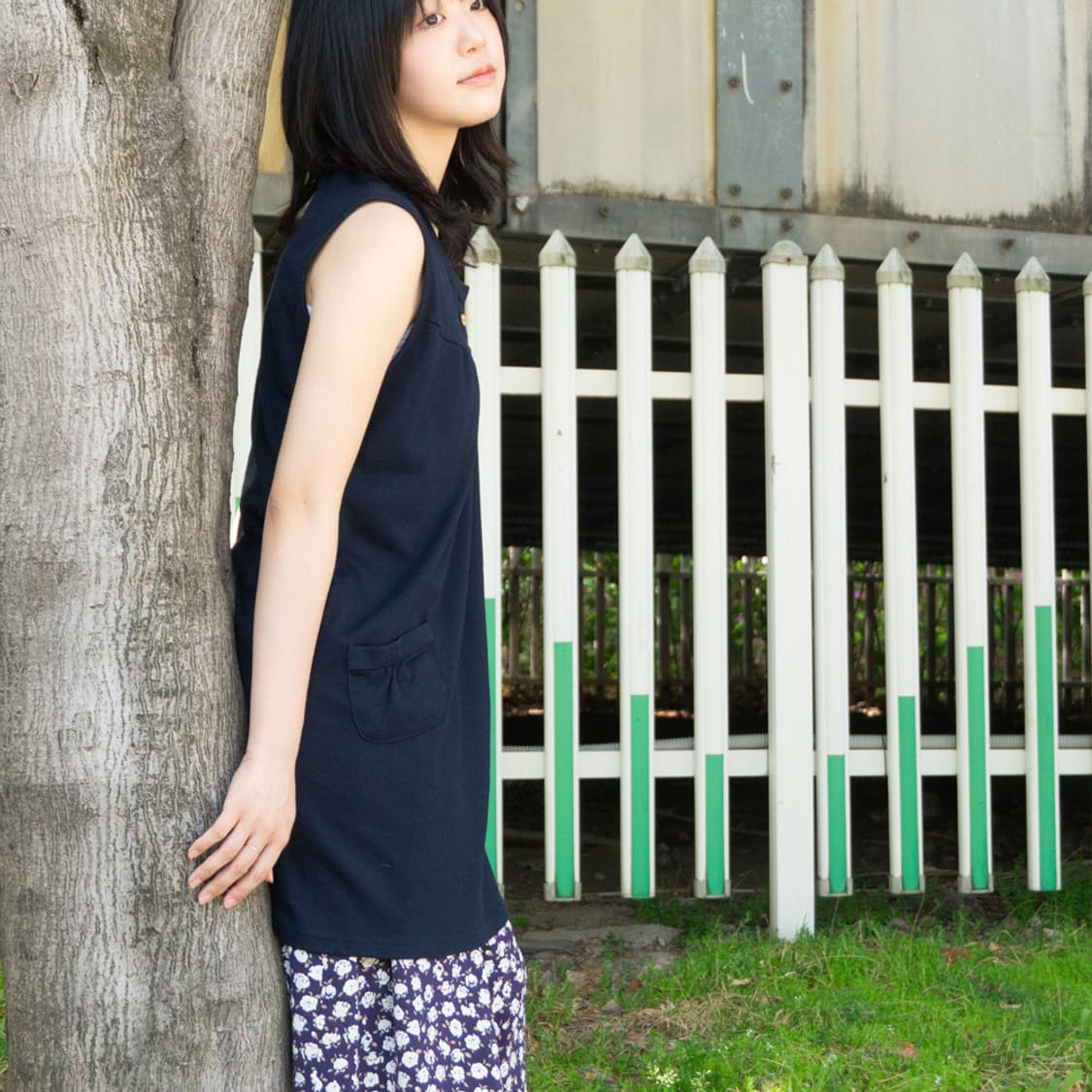 잔꽃 플레어 네이비 팬츠 상품이미지8