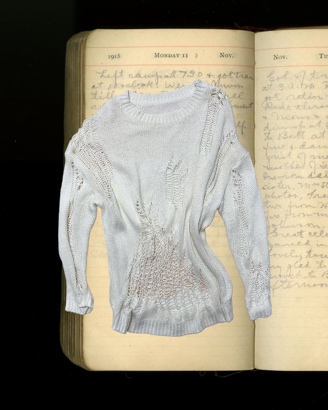 빈티지 그런지 화이트 디스트레스드 니트 상품이미지2