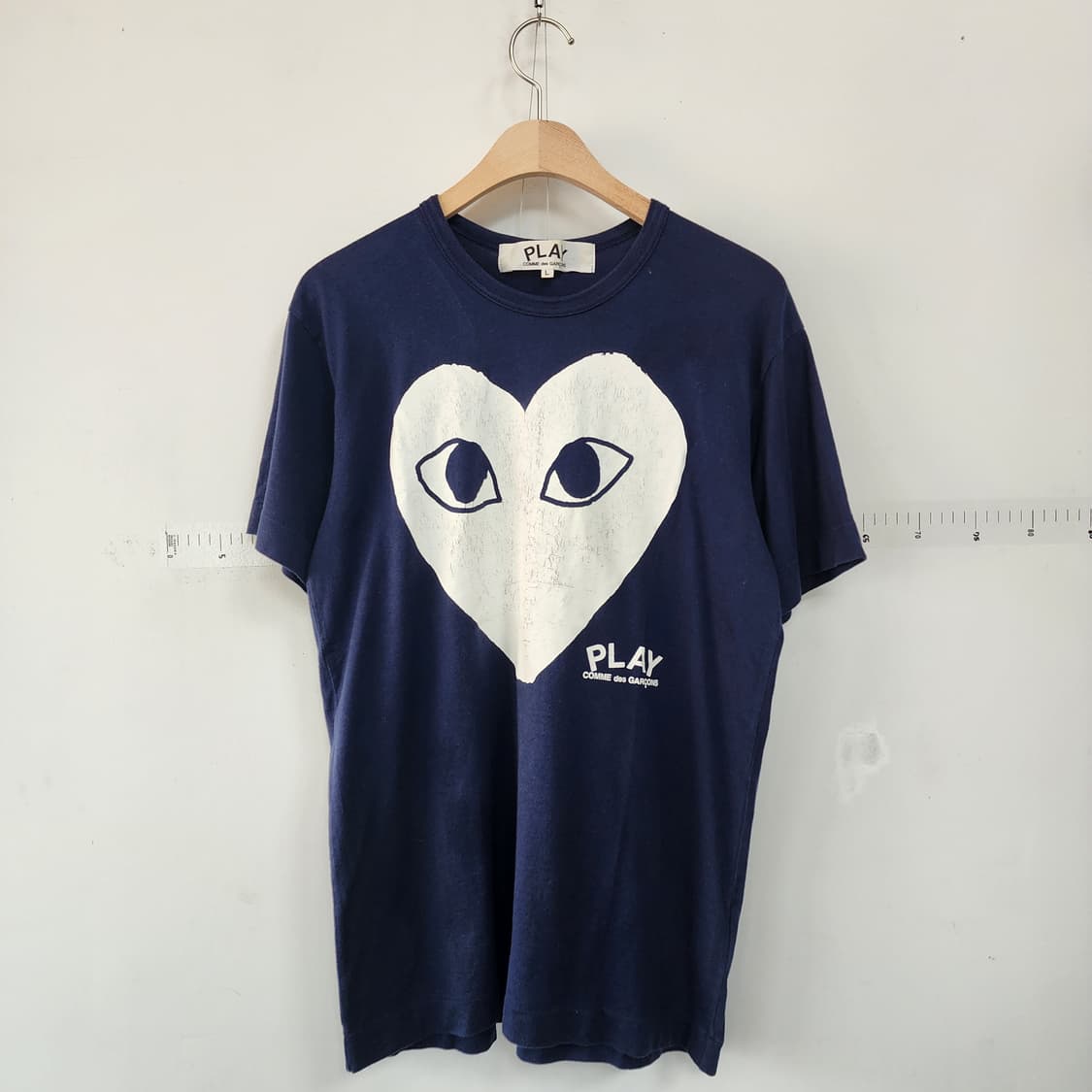 꼼데가르송 플레이 네이비 하트 반팔 티셔츠 상품이미지1