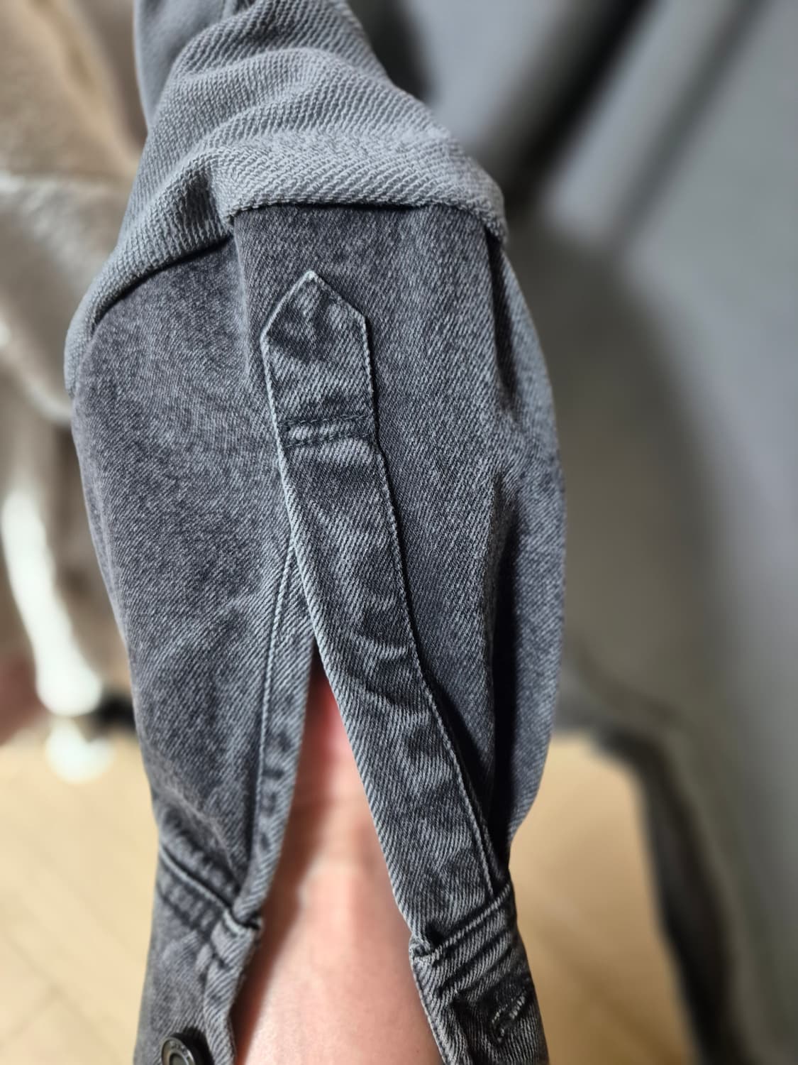 준지 흑청 레이어드 후드 M 상품이미지4