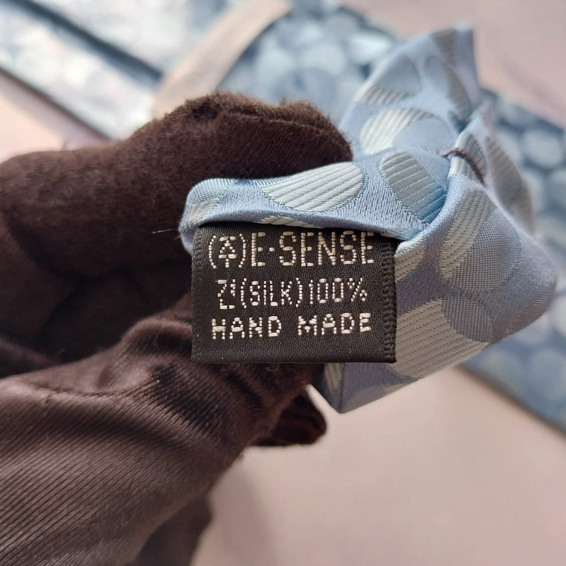 니나리치 실크 블루 도트 패턴 넥타이 9cm A+등급 K1930 상품이미지9