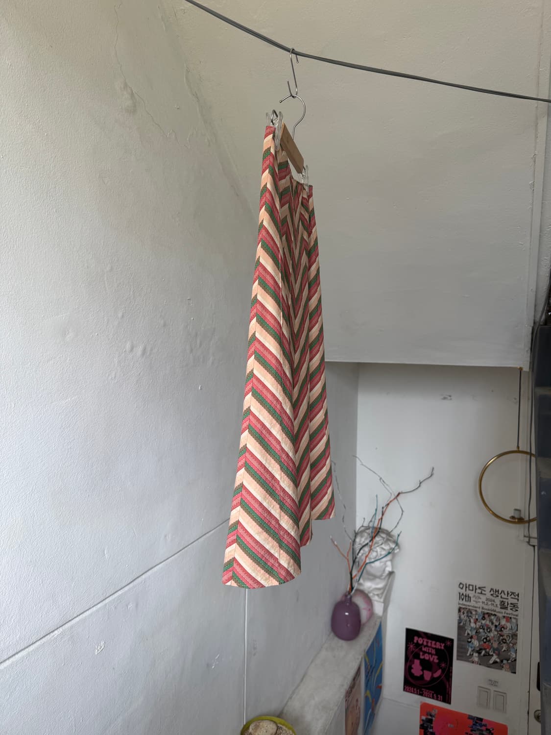 레이온 100% 플레어 a라인 미디 스커트 상품이미지8