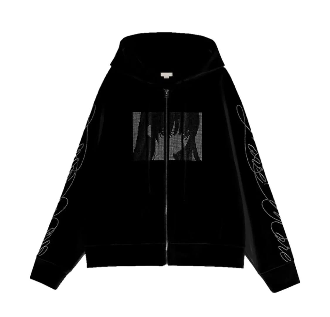 구매) 본네 Bonnae 라인스톤 집업 후디 블랙 상품이미지1