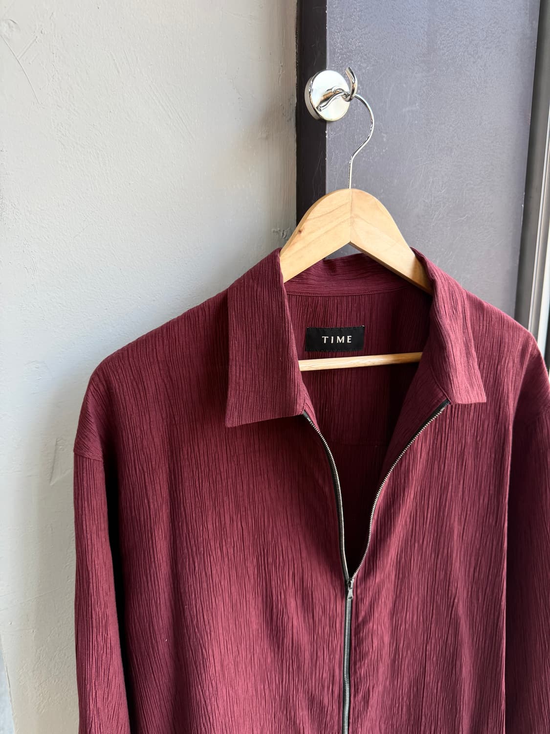 105/ 타임옴므 24-25FW 크링클 집업 셔츠  상품이미지8