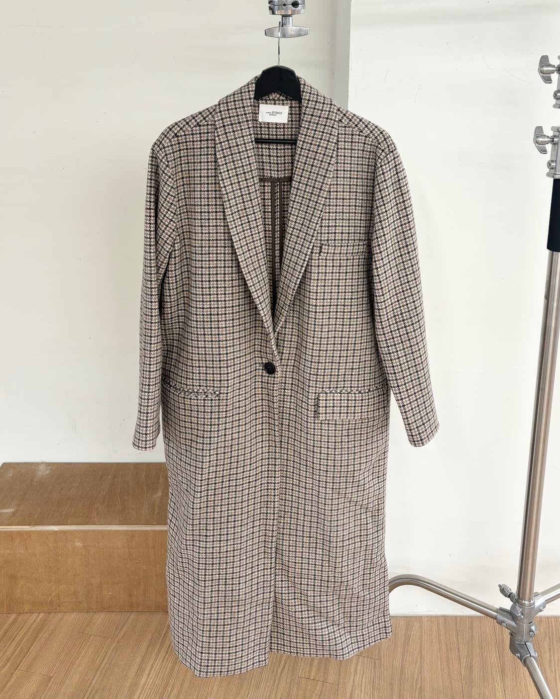 이자벨 마랑 에뚜왈 울 체크 코트 상품이미지1