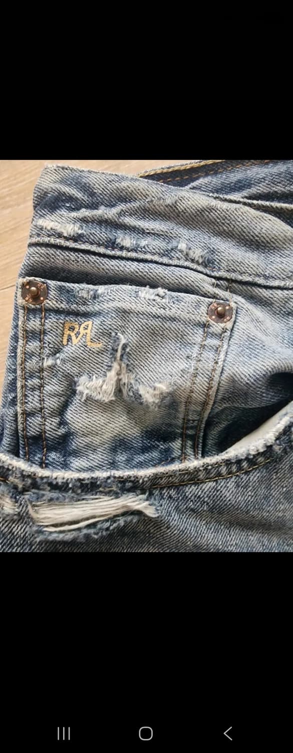 RRL 더블알엘 슬림핏 리페어 디스트로이드 데님 32x32 상품이미지3