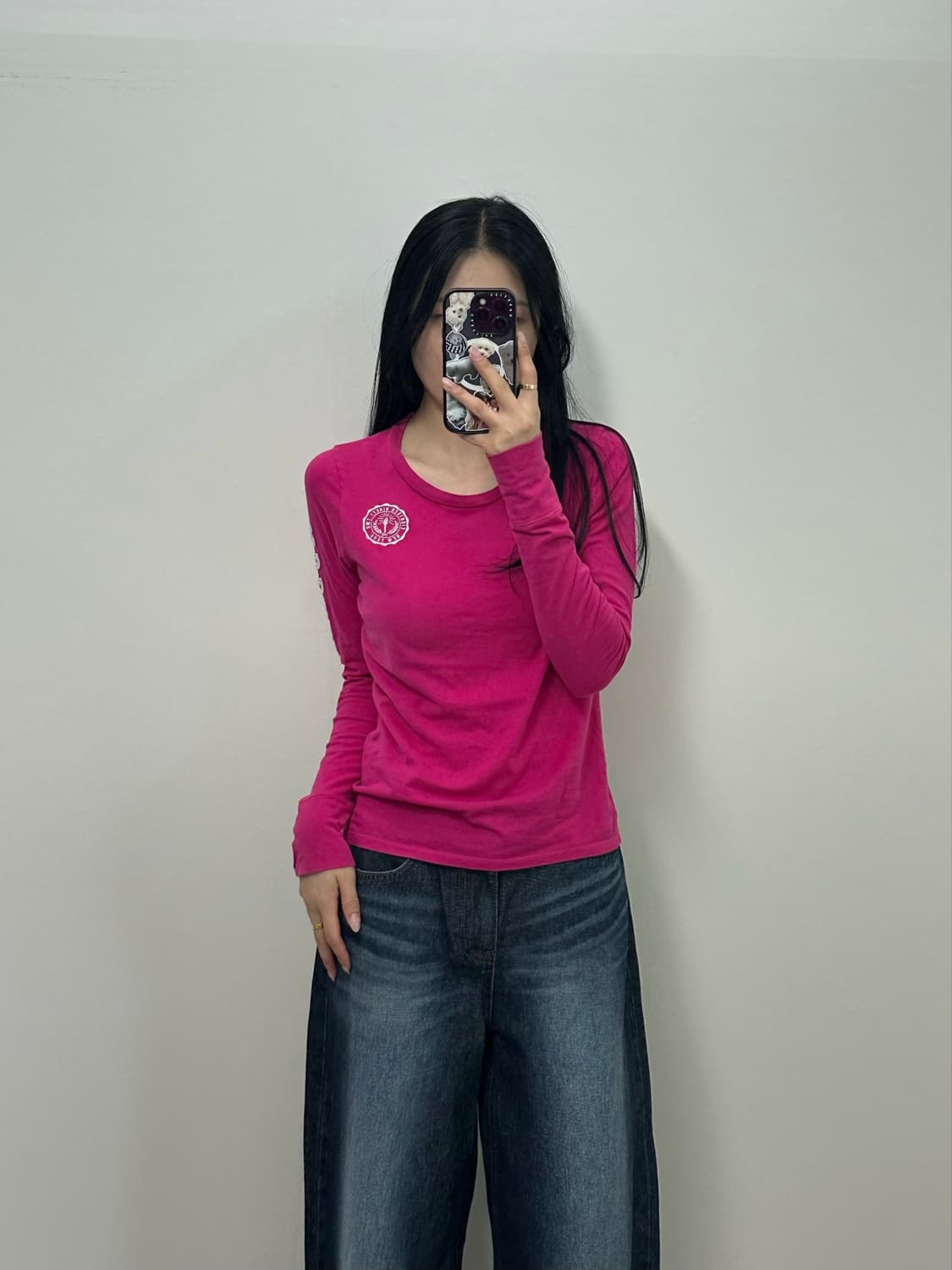 아베크롬비 y2k 와투케 핑크 롱슬리브 긴팔티셔츠 상품이미지1
