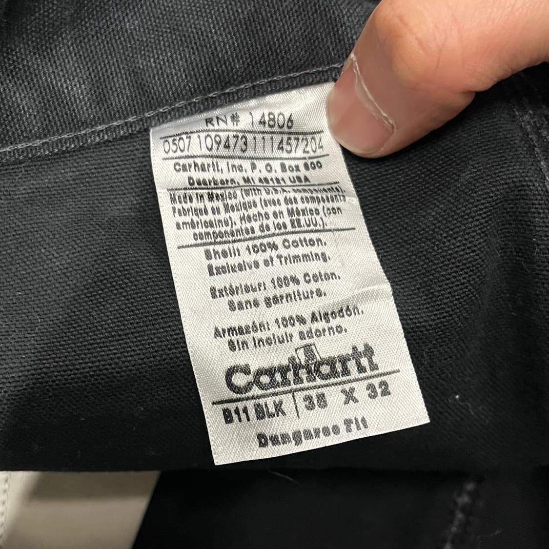 칼하트 B11 BLK 카펜터 팬츠 (34“) 상품이미지7