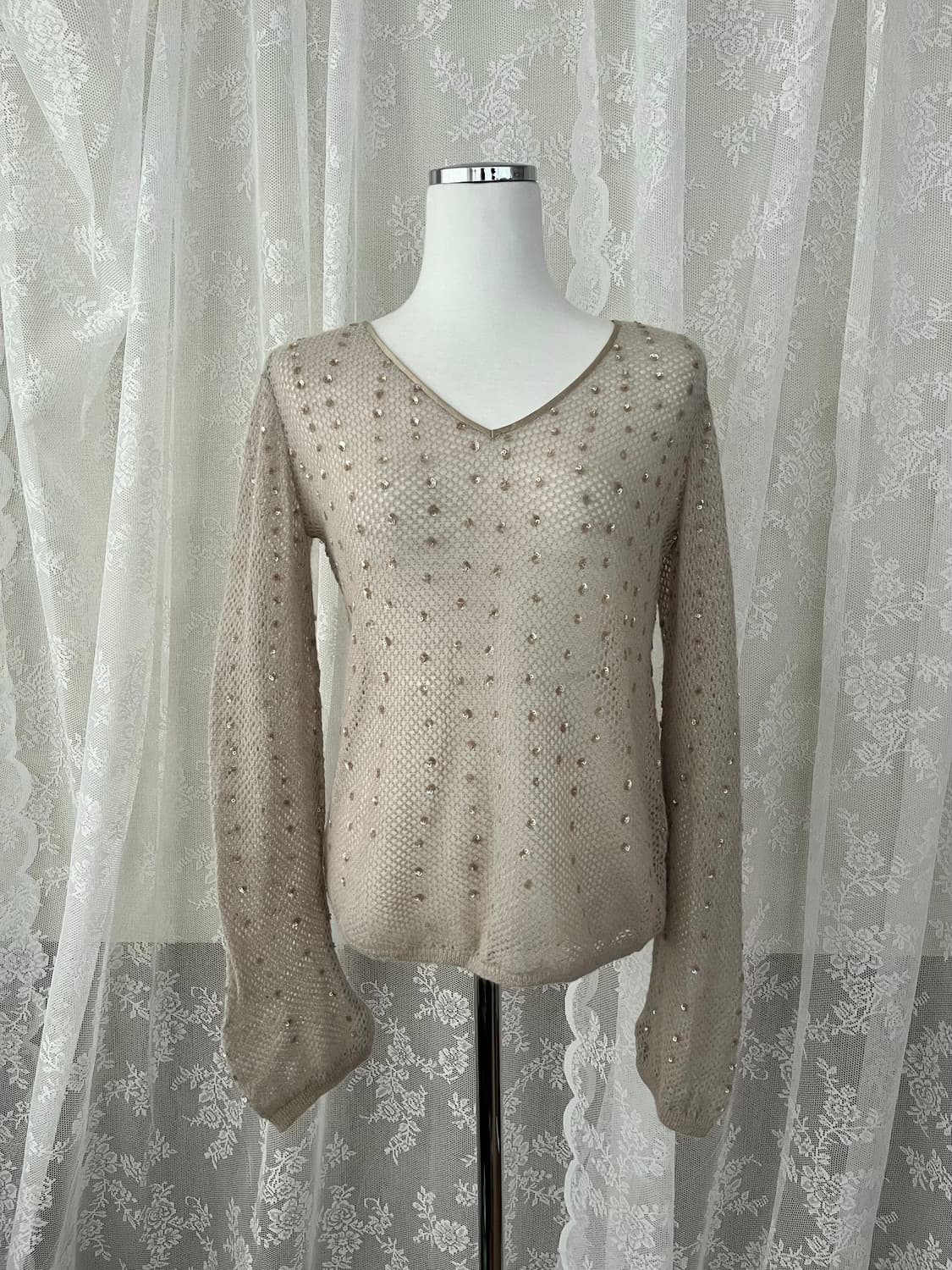 L) 90s 막스마라 알파카 니트 베이지 상품이미지1